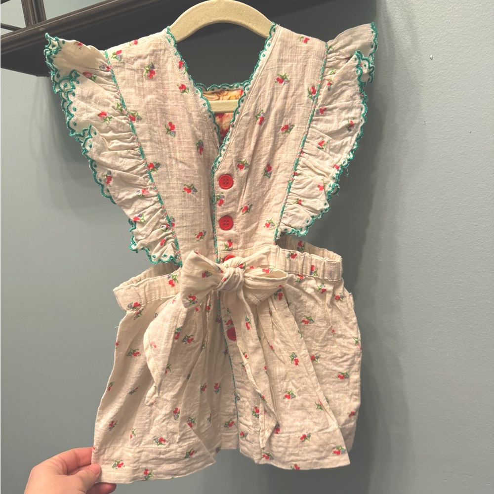 Bonjour Diary pinafore dress with floral organic cotton fabric - Picture 2 of 4